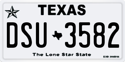TX license plate DSU3582