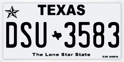 TX license plate DSU3583