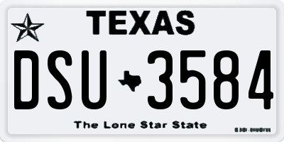 TX license plate DSU3584