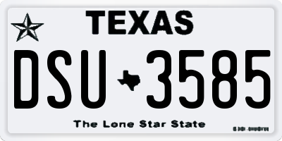 TX license plate DSU3585