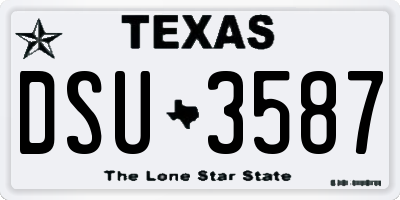 TX license plate DSU3587