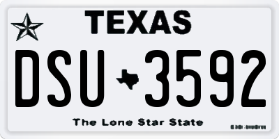 TX license plate DSU3592