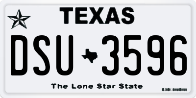 TX license plate DSU3596