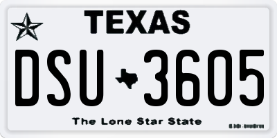 TX license plate DSU3605