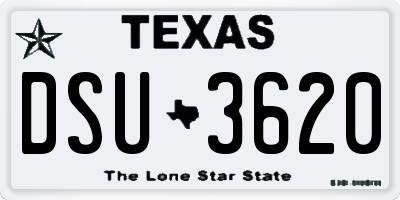 TX license plate DSU3620