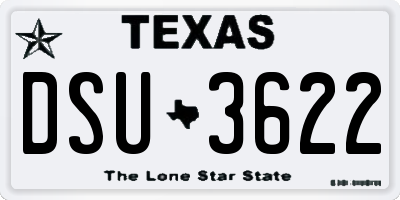 TX license plate DSU3622