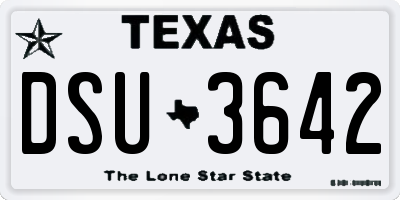 TX license plate DSU3642