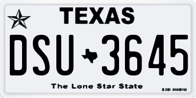 TX license plate DSU3645