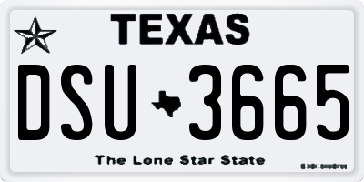 TX license plate DSU3665