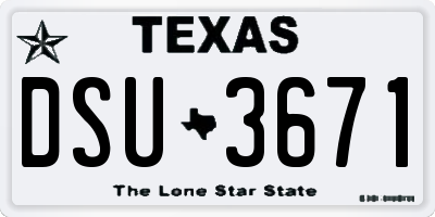 TX license plate DSU3671