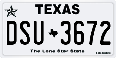 TX license plate DSU3672