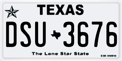 TX license plate DSU3676