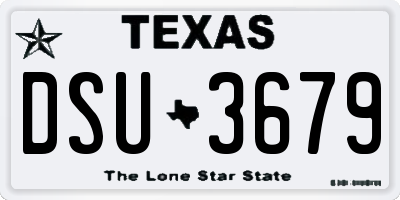 TX license plate DSU3679
