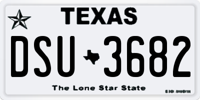 TX license plate DSU3682