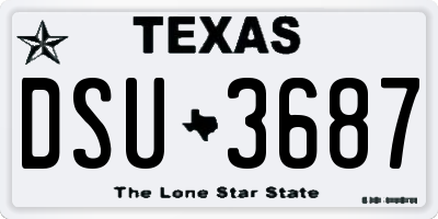 TX license plate DSU3687