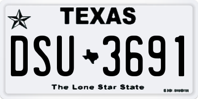 TX license plate DSU3691