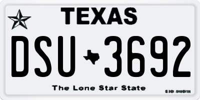 TX license plate DSU3692
