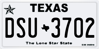 TX license plate DSU3702