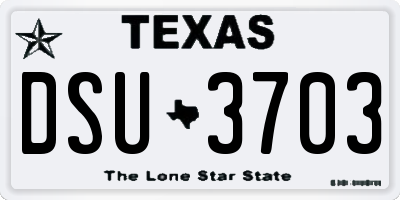 TX license plate DSU3703
