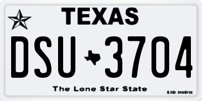 TX license plate DSU3704