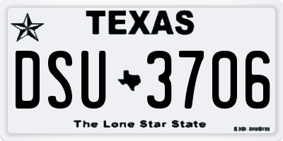 TX license plate DSU3706