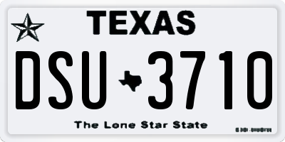 TX license plate DSU3710