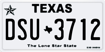 TX license plate DSU3712