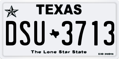 TX license plate DSU3713