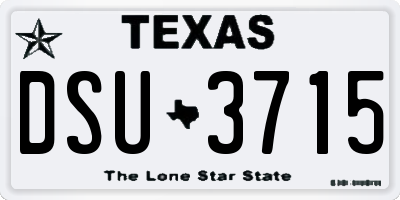 TX license plate DSU3715