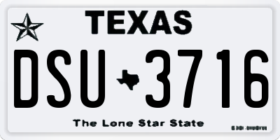 TX license plate DSU3716