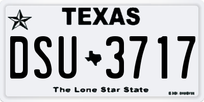 TX license plate DSU3717