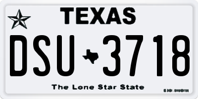 TX license plate DSU3718