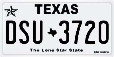 TX license plate DSU3720