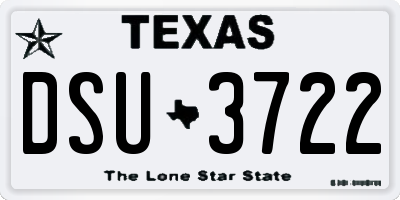 TX license plate DSU3722