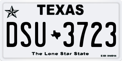 TX license plate DSU3723