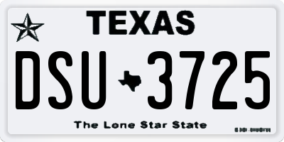 TX license plate DSU3725