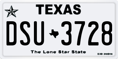 TX license plate DSU3728