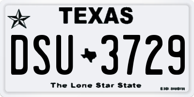 TX license plate DSU3729