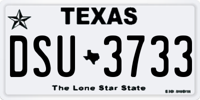 TX license plate DSU3733