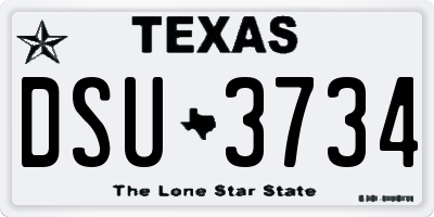 TX license plate DSU3734
