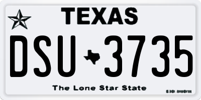 TX license plate DSU3735