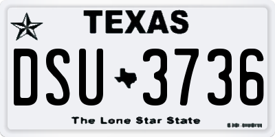 TX license plate DSU3736