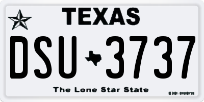TX license plate DSU3737