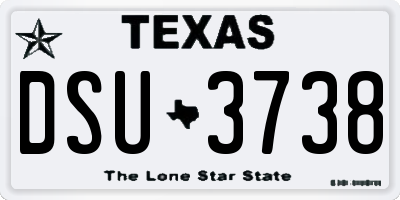 TX license plate DSU3738