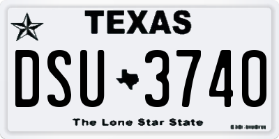 TX license plate DSU3740