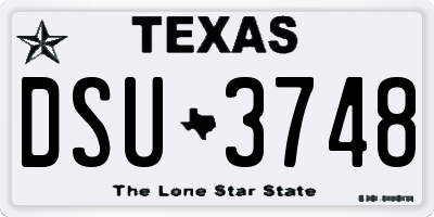 TX license plate DSU3748