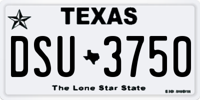 TX license plate DSU3750