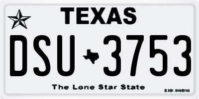 TX license plate DSU3753