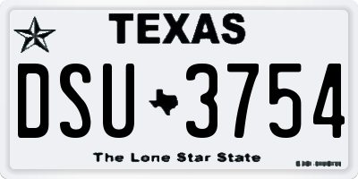 TX license plate DSU3754