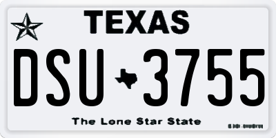 TX license plate DSU3755
